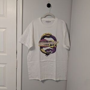 NWOT- L- White Graphic T-Shirt with Snake Design